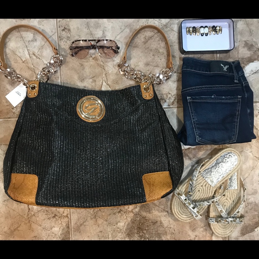 NWT Galian big pocketbook,black/chestnut/gold 🖤🤎